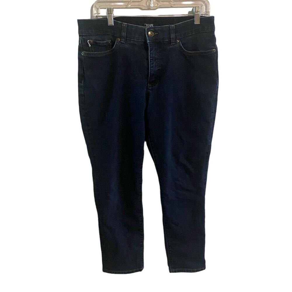 Chaps jeans size 12 women blue dark wash mid rise denim